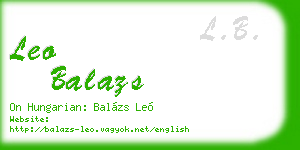 leo balazs business card
